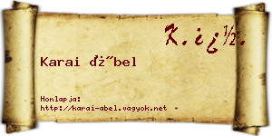 Karai Ábel névjegykártya