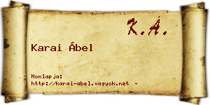 Karai Ábel névjegykártya