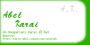 abel karai business card